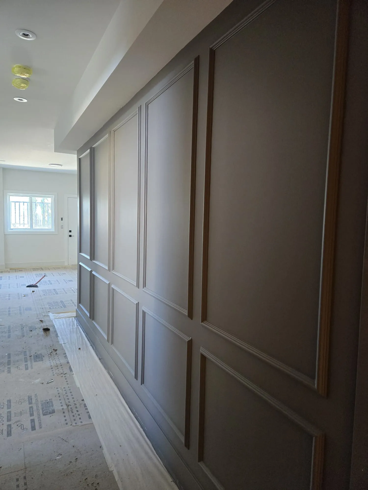 Modern geometric accent wall with sharp lines